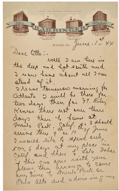 Ty Cobb Handwritten &amp; Signed Autograph Letter. ALS Auto Beckett BAS2