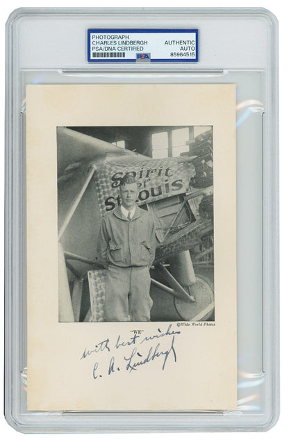 Charles Lindbergh Signed &amp; Inscribed Spirit of St. Louis Photo. PSA0