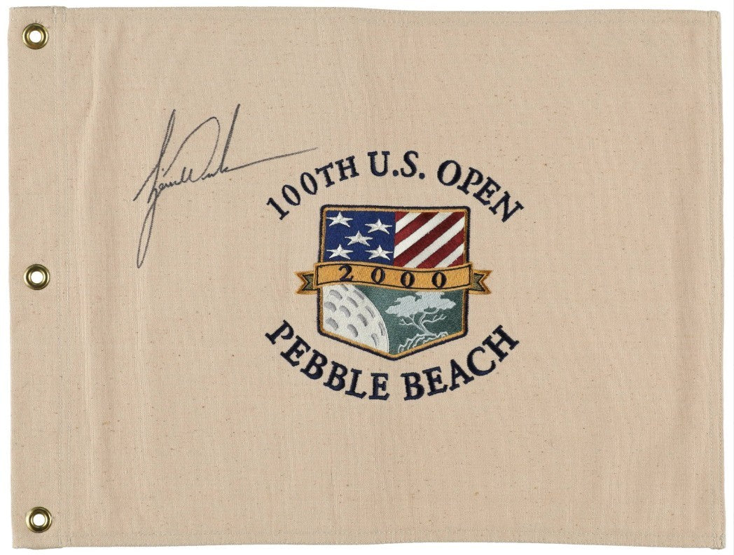 Tiger Woods Signed 2000 US Open Pebble Beach Flag. Auto Beckett BAS1