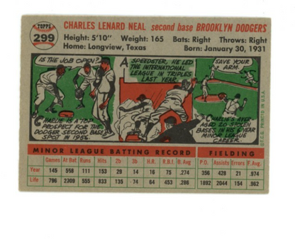1956 Topps Charley Neal Gray Back1