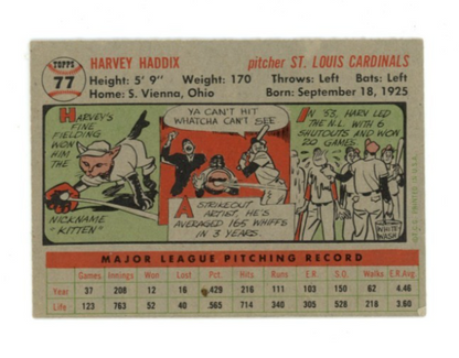 1956 Topps Harvey Haddix Gray Back1