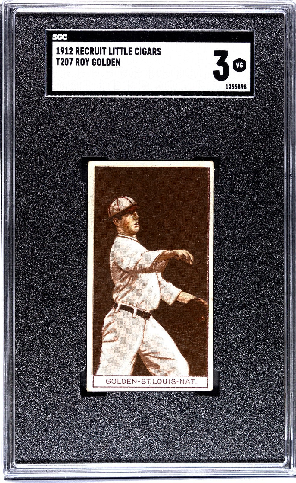 1912 Recruit Little Cigars T207 Roy Golden SGC 30