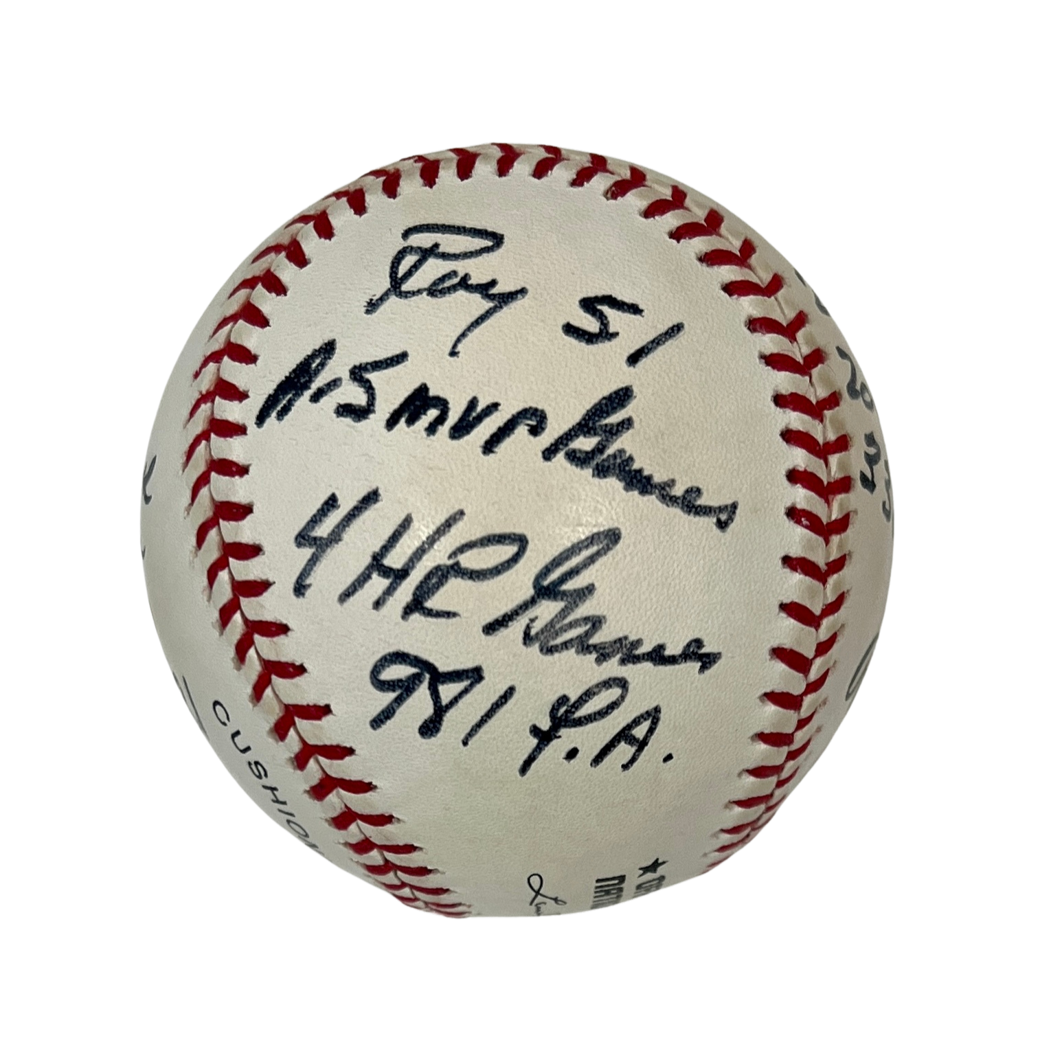 Willie Mays Signed &amp; Career Stats Inscribed Limited Edition Baseball. JSA LOA3