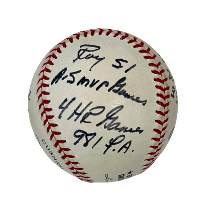 Willie Mays Signed &amp; Career Stats Inscribed Limited Edition Baseball. JSA LOA3