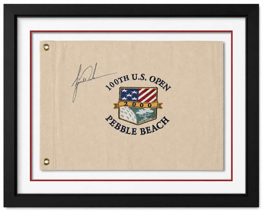 Tiger Woods Signed 2000 US Open Pebble Beach Flag. Auto Beckett BAS0