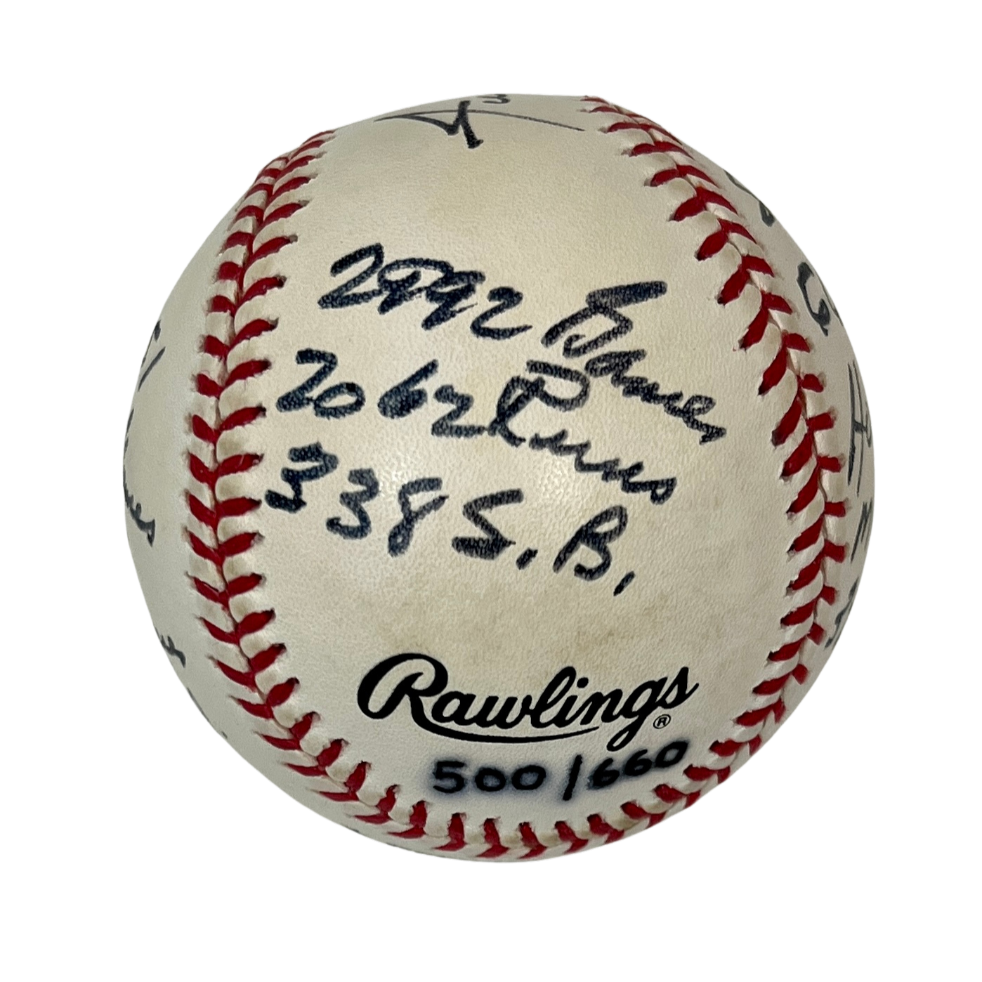 Willie Mays Signed &amp; Career Stats Inscribed Limited Edition Baseball. JSA LOA1