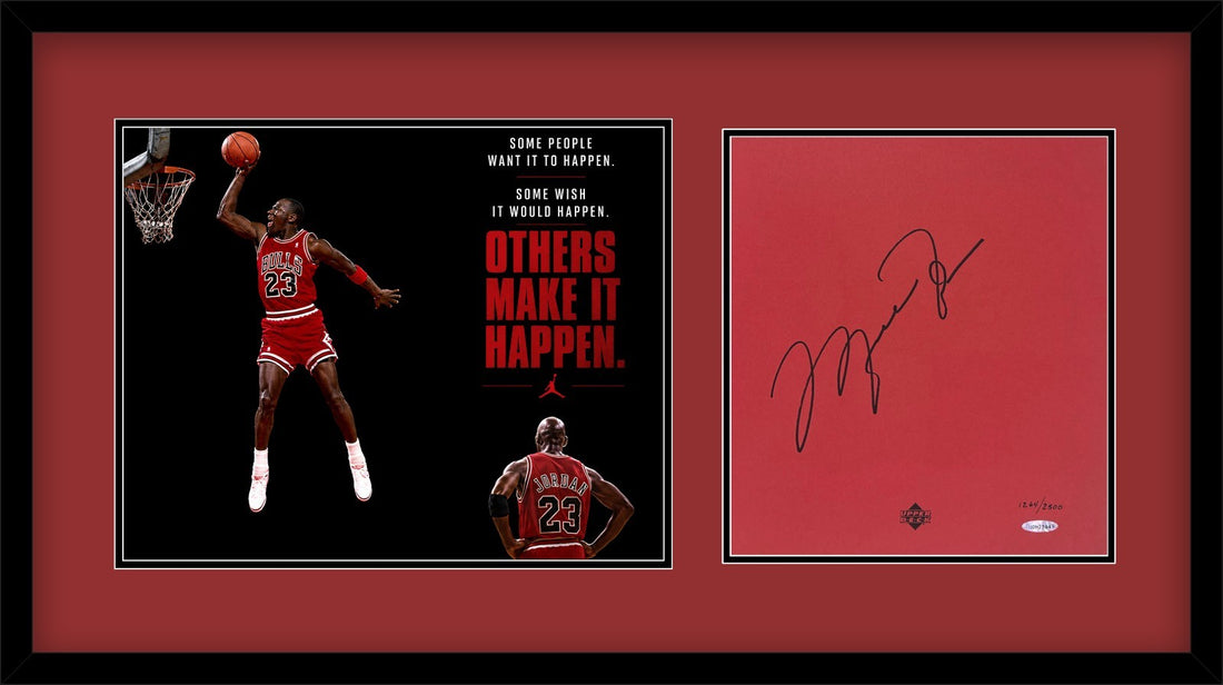 Michael Jordan Signed Custom Autograph Display. Auto Upper Deck UDA1
