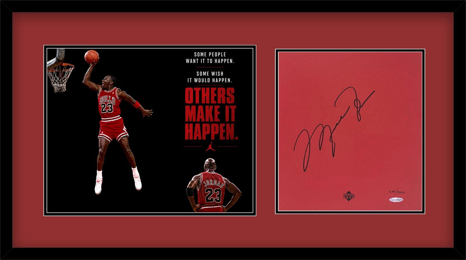 Michael Jordan Signed Custom Autograph Display. Auto Upper Deck UDA1