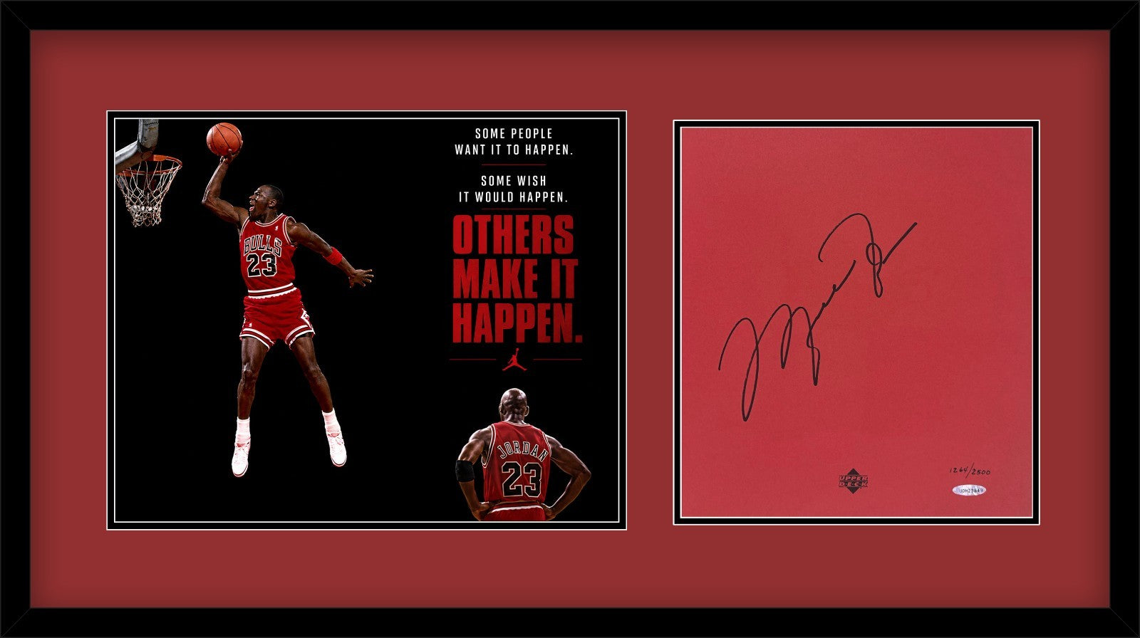 Michael Jordan Signed Custom Autograph Display. Auto Upper Deck UDA1
