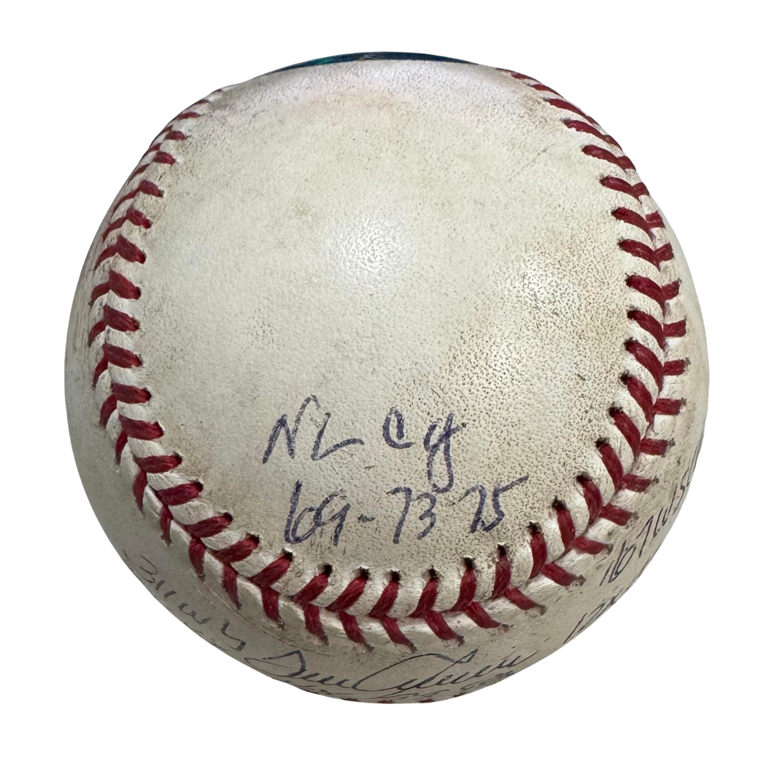 Tom Seaver Signed Stat Ball, Inscribed Game-Used Baseball. MLB3