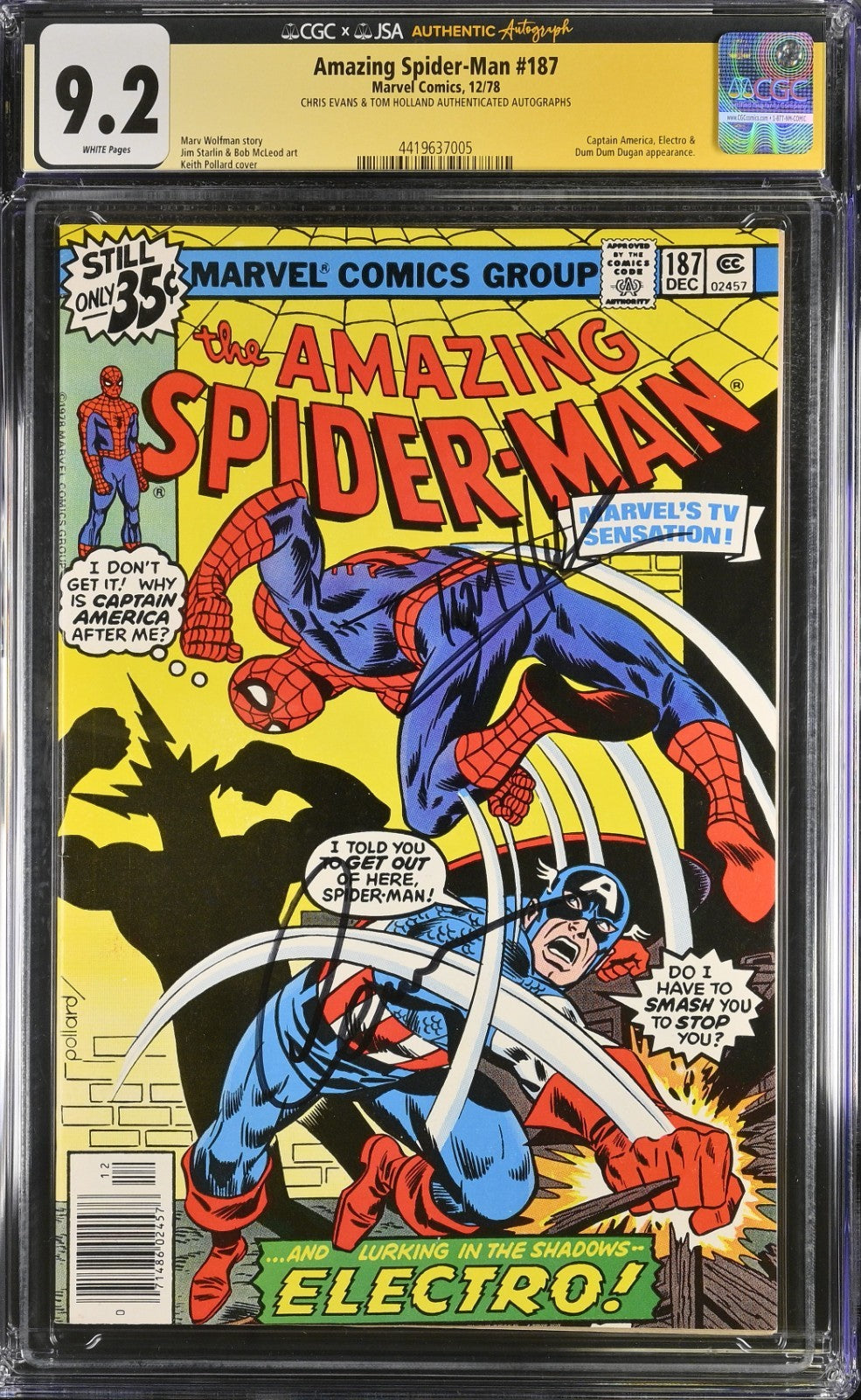 Tom Holland &amp; Chris Evans Signed Amazing Spider-Man 