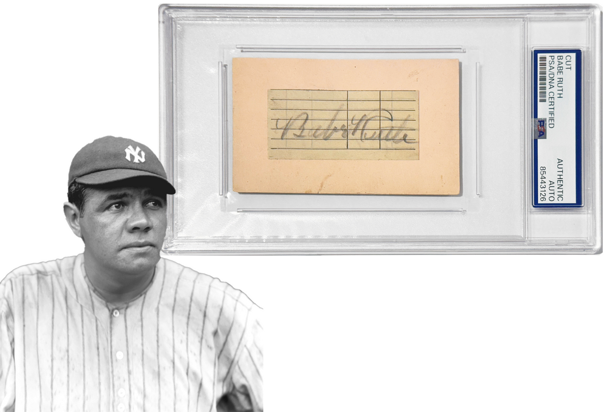 Bane Ruth Auto Babe Ruth Signed Autograph, New York Yankees. Auto PSA – BC Vintage