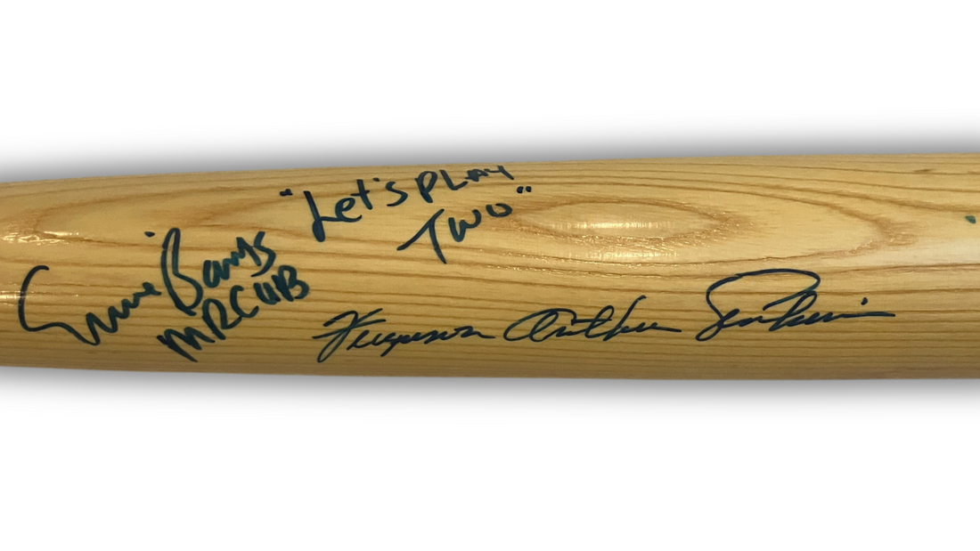 Ernie Banks Signed &amp; Inscribed Bat. Chicago Cubs Wrigley Williams &amp; Jenkins. JSA1