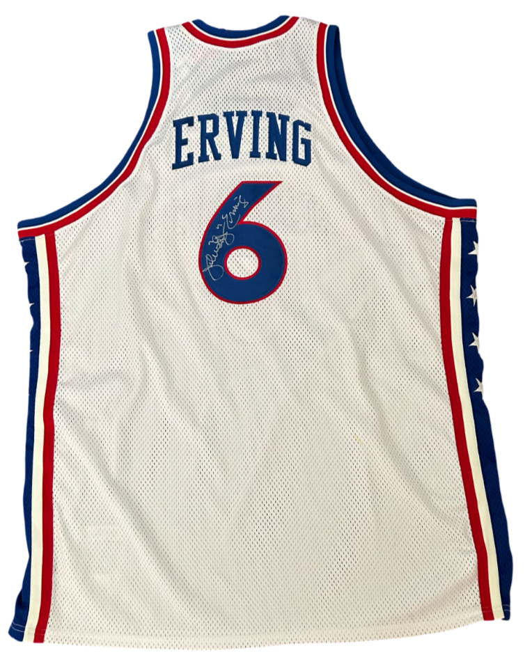Julius Erving Dr. J Signed Jersey. 76ers Mitchell Ness Size 54 JSA0