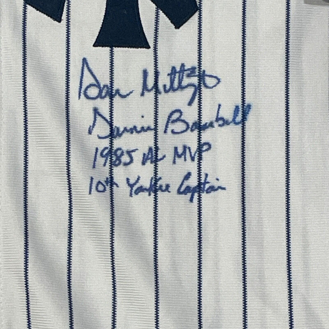 Don Mattingly Signed Inscribed Mitchell&Ness NY Yankees Jersey. JSA