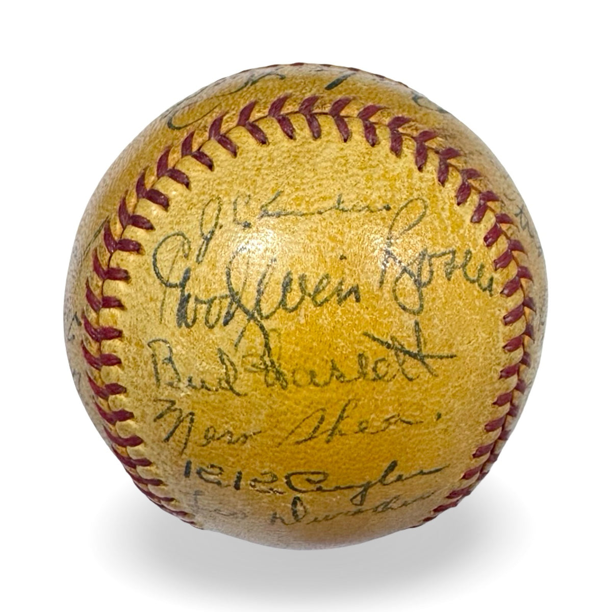 Rare Babe Ruth Signed Official Night Game Baseball, 1938 Dodgers. Auto Grade 83