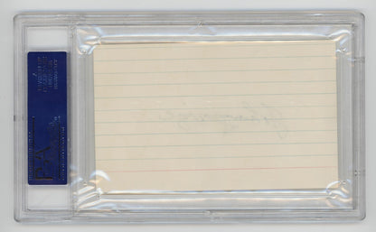 Johnny Mize Signed Index Card. PSA. NY Giants &amp; Yankees Hall of Famer1
