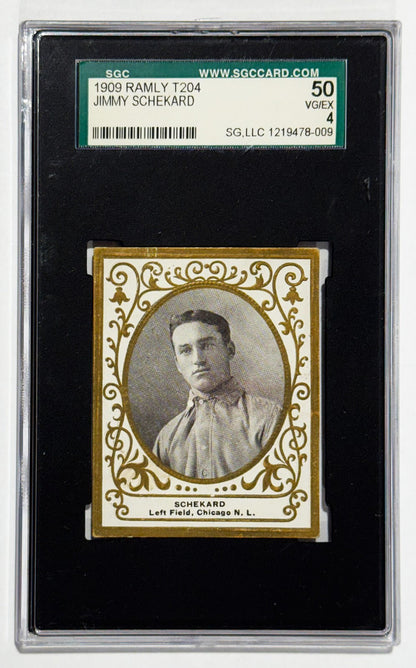 1909 T204 Ramly Jimmy Sheckard. Chicago Cubs. SGC 4 VG-EX0