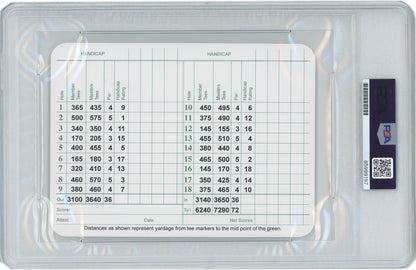Jack Nicklaus Signed Augusta National Masters Scorecard. Auto Grade PSA 101