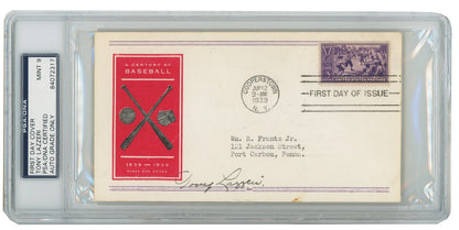 Tony Lazzeri Signed First Day Cover, 1939 Centennial FDC. Auto PSA Mint 91