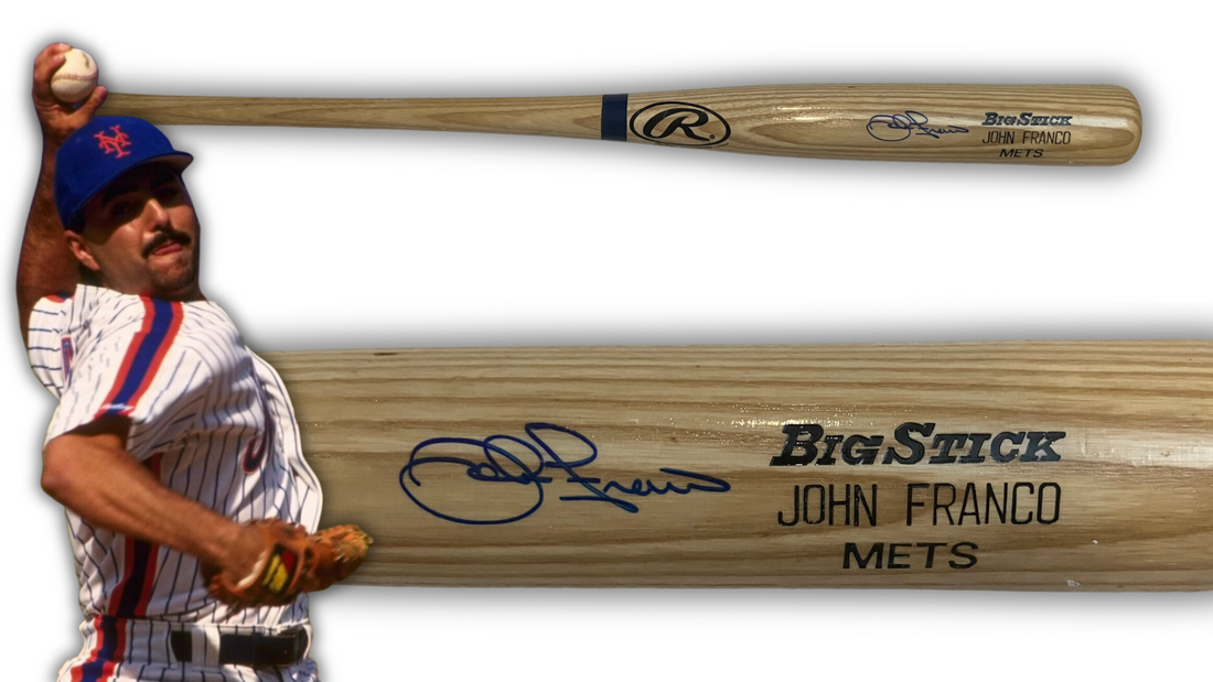 John Franco Signed Game-Issued New York Mets Baseball Bat. Auto JSA0