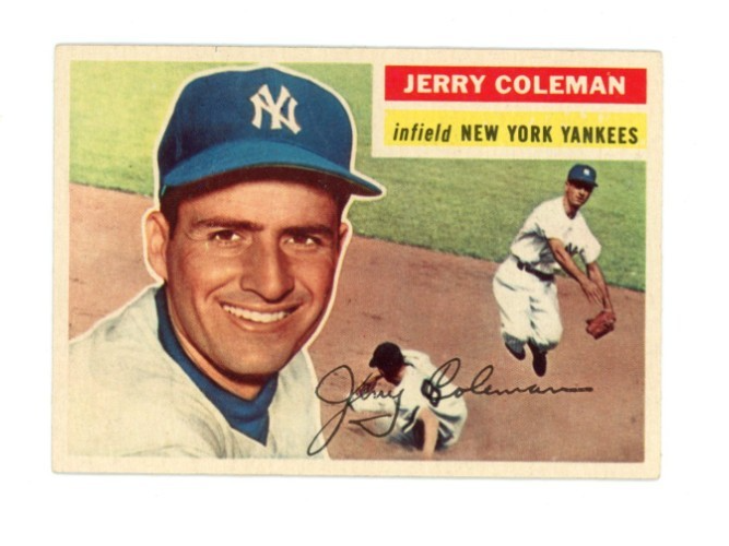 1956 Topps Jerry Coleman Gray Back0