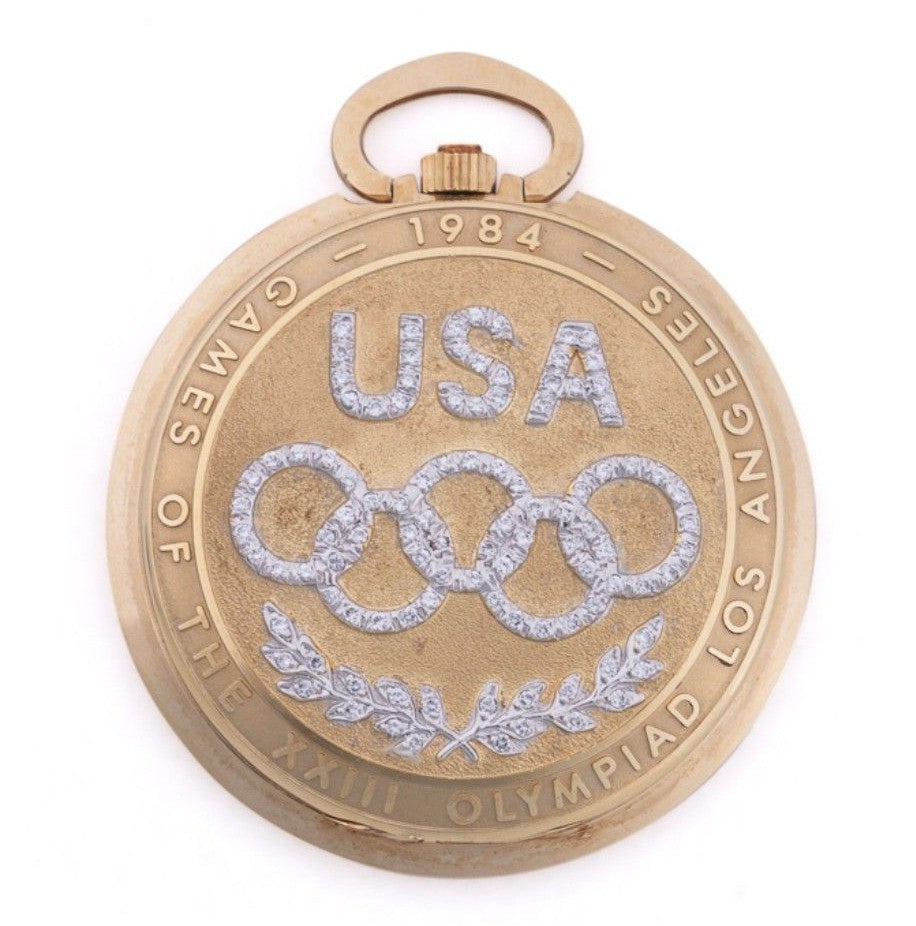 1984 Longines USA Olympics Gold Diamond Limited Edition Pocket Watch0