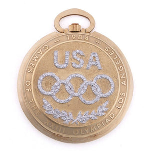 1984 Longines USA Olympics Gold Diamond Limited Edition Pocket Watch