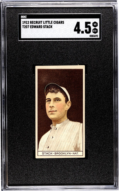 1912 Recruit Little Cigars T207 Eddie Stack SGC 4.50