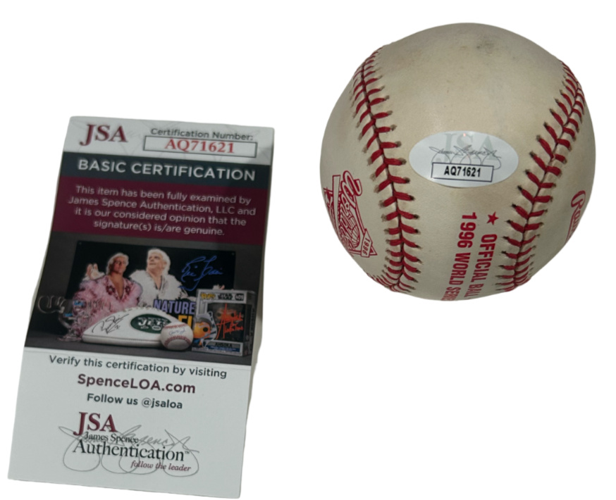 Cecil Fielder Signed 1996 World Series Ball Ball JSA1