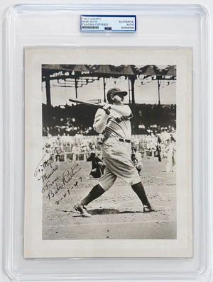Babe Ruth Signed & Inscribed 8x10 Photo, NY Yankees. Auto PSA