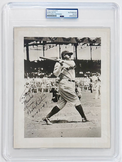 Babe Ruth Signed &amp; Inscribed 8x10 Photo, NY Yankees. Auto PSA0