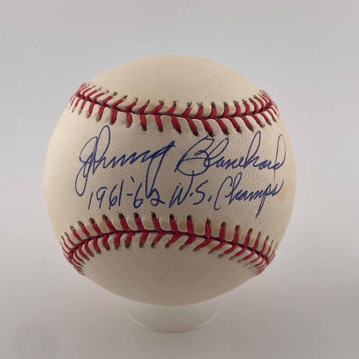 Johnny Blanchard Signed Inscribed Baseball. 1961-&