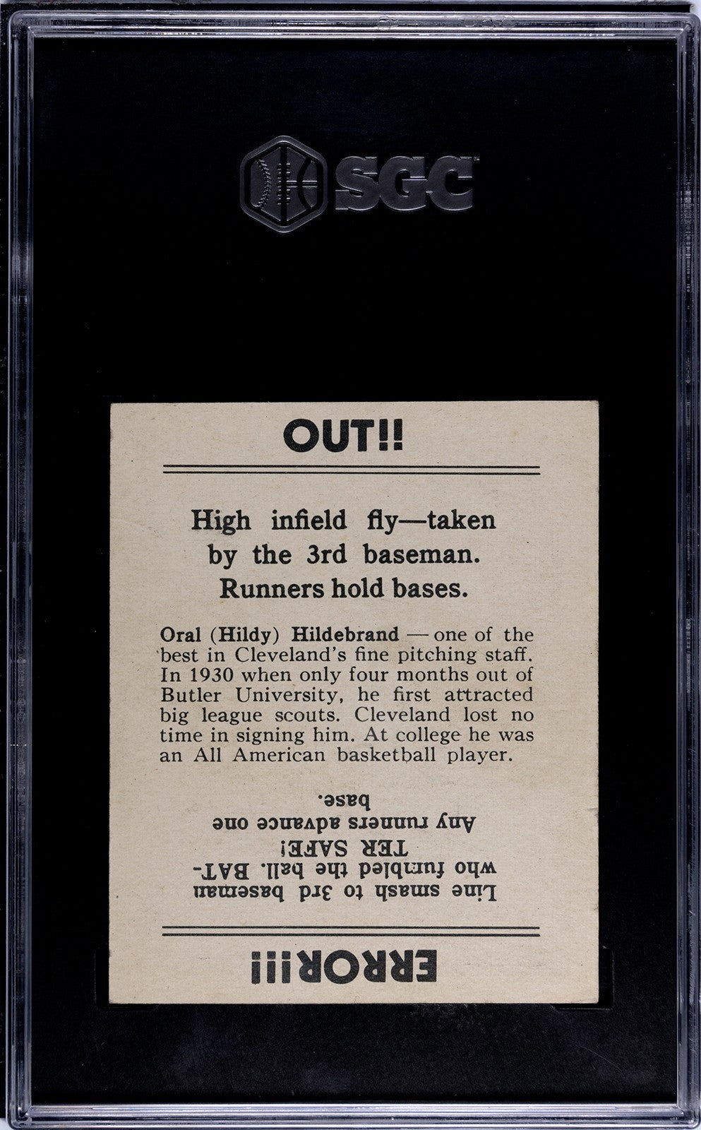 1936 Goudey Oral Hildebrand, SGC 31