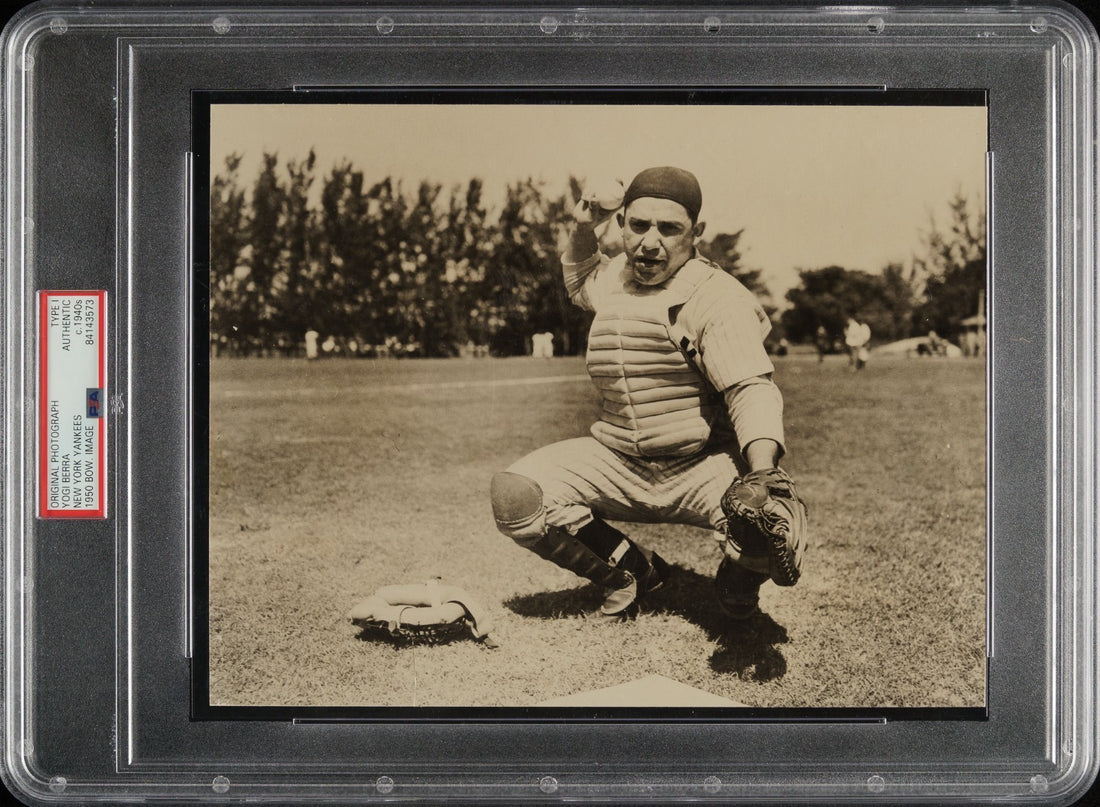 Yogi Berra Original Type 1 Photo c. 1940s. Image Used on 1950 Bowman Card. PSA.0