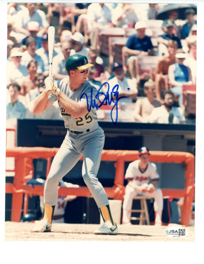 Mark McGwire Signed Photo 8x10. Athletics JSA0