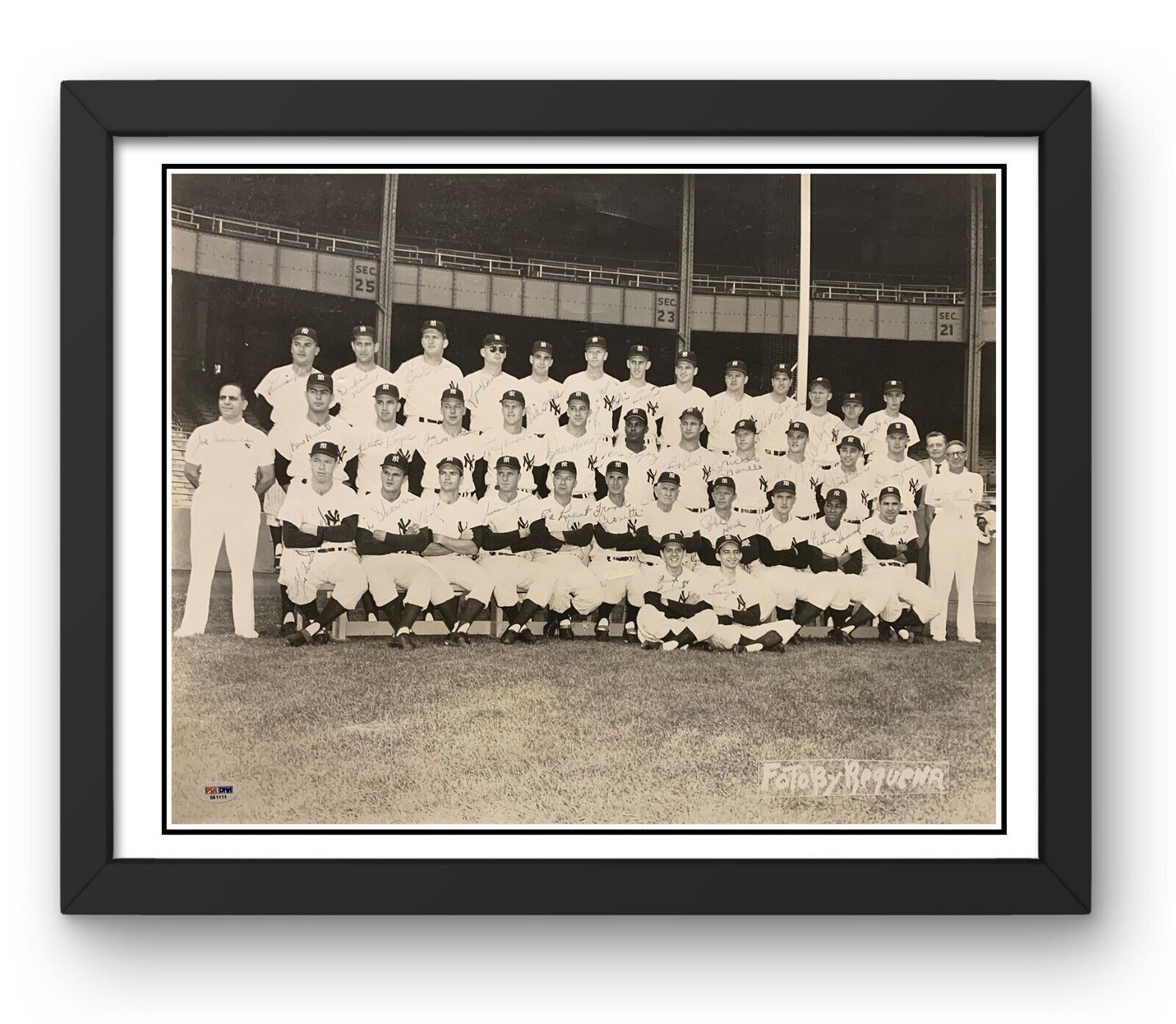 1960 New York Yankees Team Signed Photo. 37 Signatures. PSA LOA