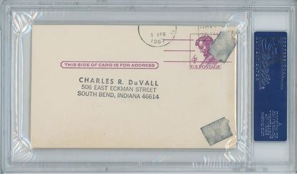 Jimmie Foxx Signed 1967 Government Postcard, Autograph GPC. Auto PSA2