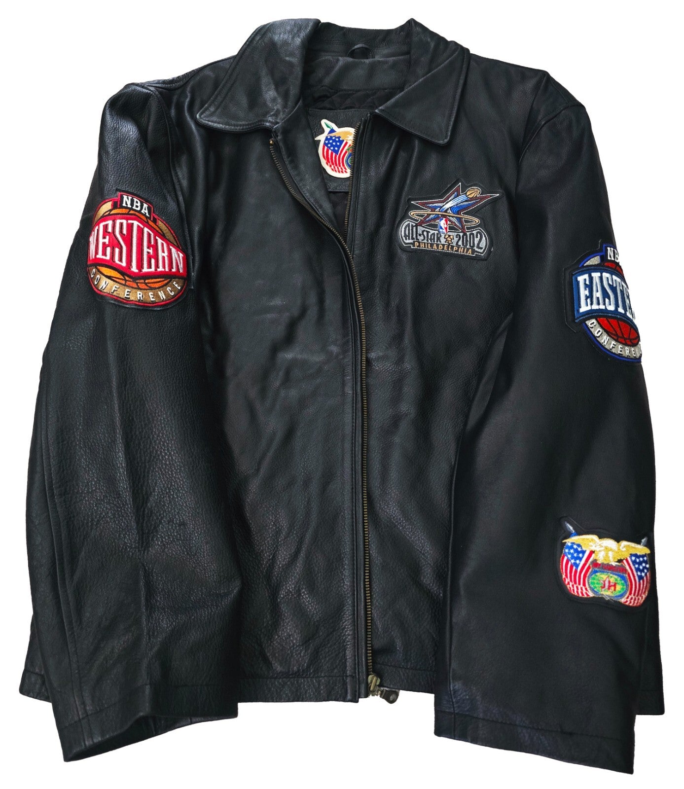 Jeff Hamilton 2002 NBA All Star Game Leather Bomber Jacket. Philadelphia. NWOT0