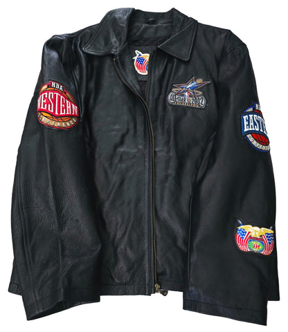Jeff Hamilton 2002 NBA All Star Game Leather Bomber Jacket. Philadelphia. NWOT0