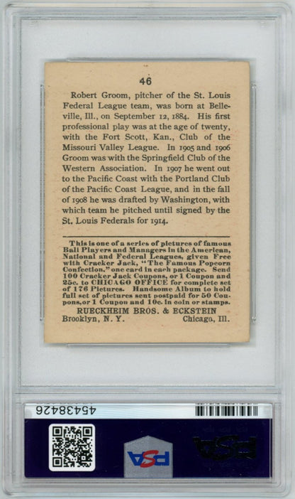 1915 Cracker Jack Bob Groom PSA 81