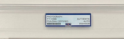 Ty Cobb Signed Photograph. Rare 8x10 Action Photo, Auto PSA5