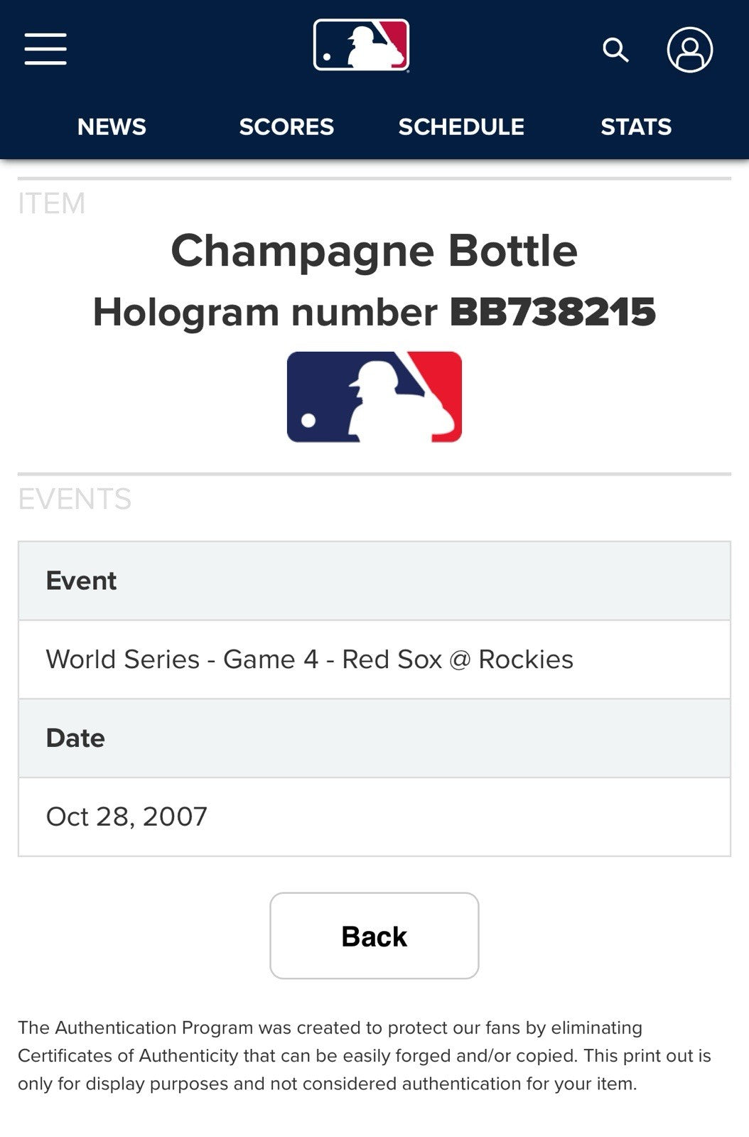 David Ortiz Signed &amp; Used 2007 World Series Champagne, Red Sox. MLB Holo Steiner4