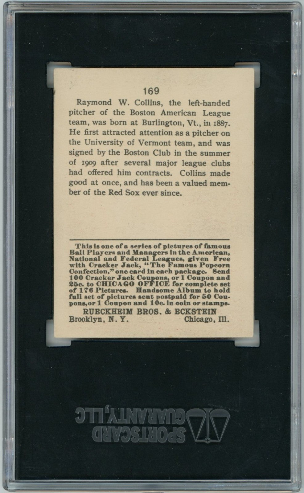 1915 Cracker Jack Ray Collins SGC 5.51