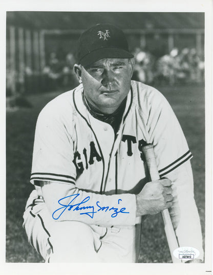 Johnny Mize 8x10 Signed Photo, New York Giants Baseball HOF. Auto JSA