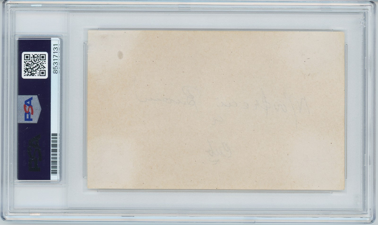 Rare Mordecai Brown Signed Autograph. Auto Grade PSA Mint 92