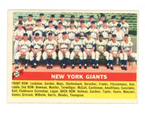 1956 Topps New York Giants Team Gray Back