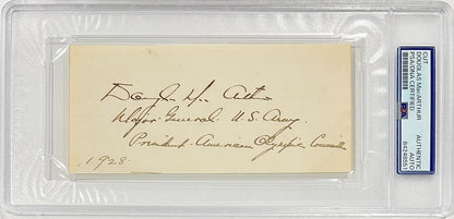 Early General Douglas MacArthur Signed &amp; Inscribed Autograph, 1928. PSA1