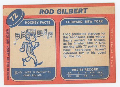 1969 Topps NY Rangers Lot of 4. Gilbert, Howell, Hadfield, Giacomin.