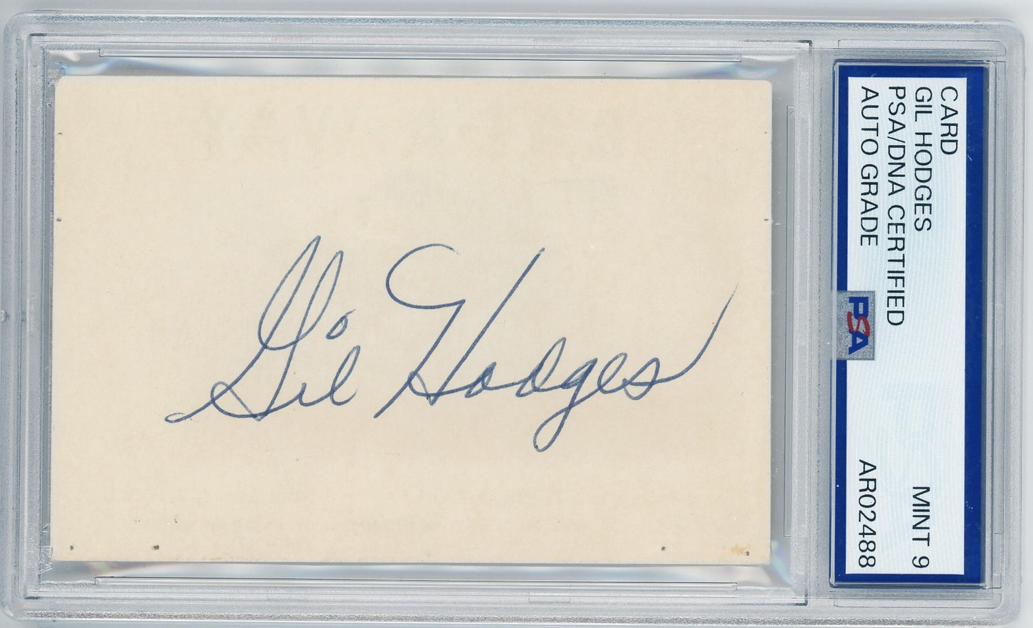 Gil Hodges Signed Autograph Card, Mint. Bat-A-Way, Flatbush. PSA1